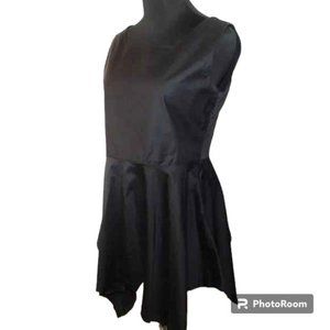 Lynn Mizono For Giselle Shepatin Black Dress Sharkbite Hem Size 2